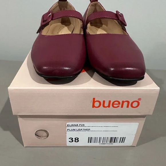 Bueno Burgundy Mary Jane Flats - Picture 2 of 5